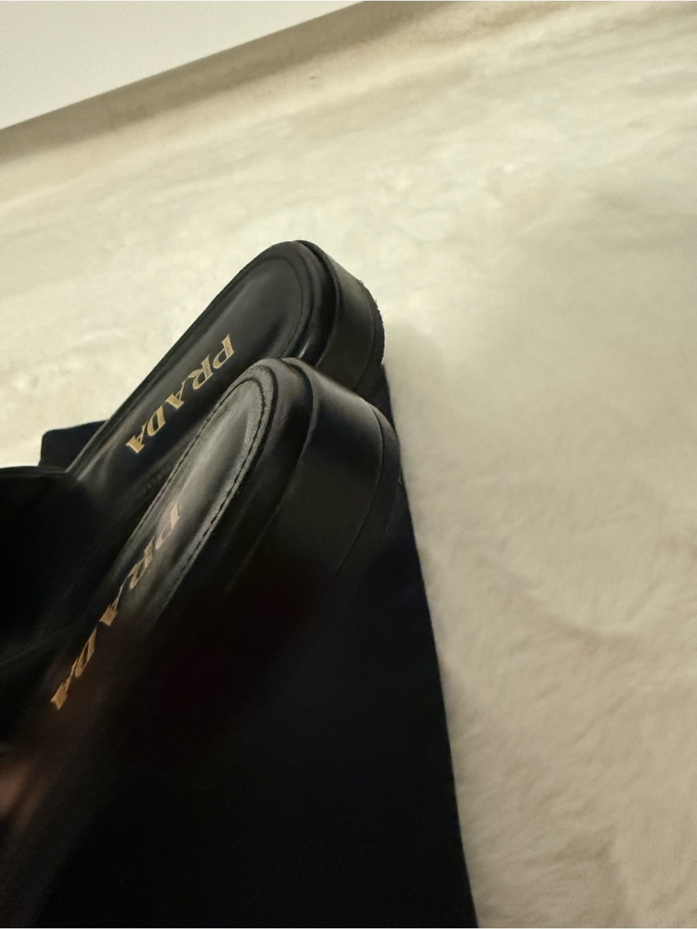 Prada Black Quilted Leather Slide Mules - Picture 5 of 12